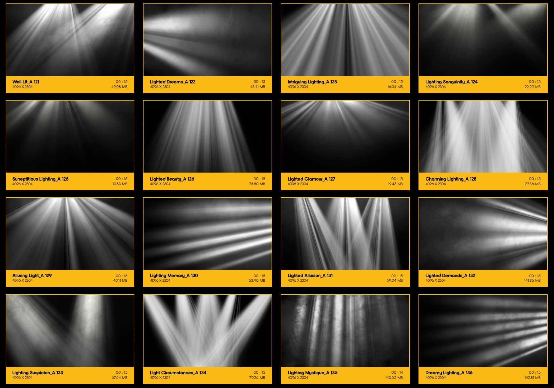 视频素材 176个4K体积光聚光灯光线照射动画 特效合成素材 Rays Of Light BBV18